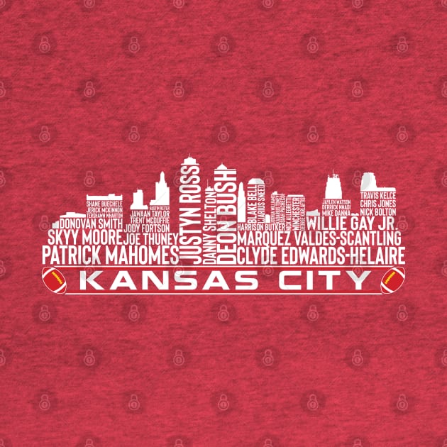 Kansas City Football Team 23 Player Roster, Kansas City Skyline by Legend Skyline